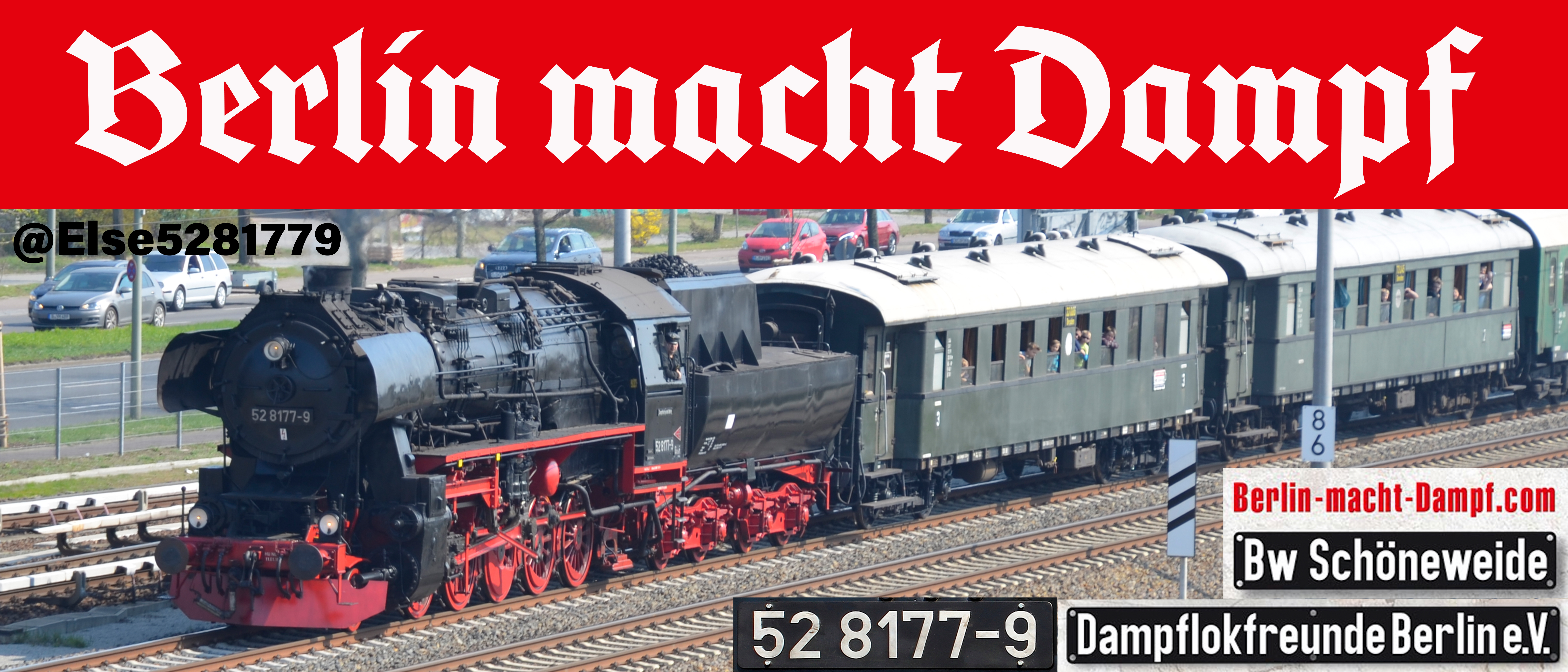Postkarte u Magnetschild Berlin macht Dampf